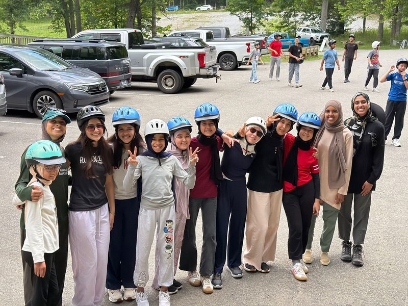Ibn Abbas Youth Program: Cycling Helmet Group Portrait